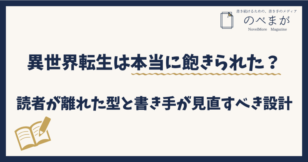 異世界転生は本当に飽きられた？読者が離れた型と書き手が見直すべき設計