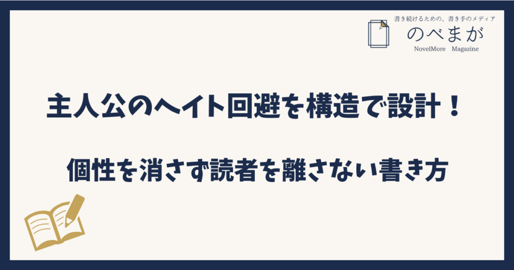 主人公のヘイト回避を構造で設計｜個性を消さず読者を離さない書き方